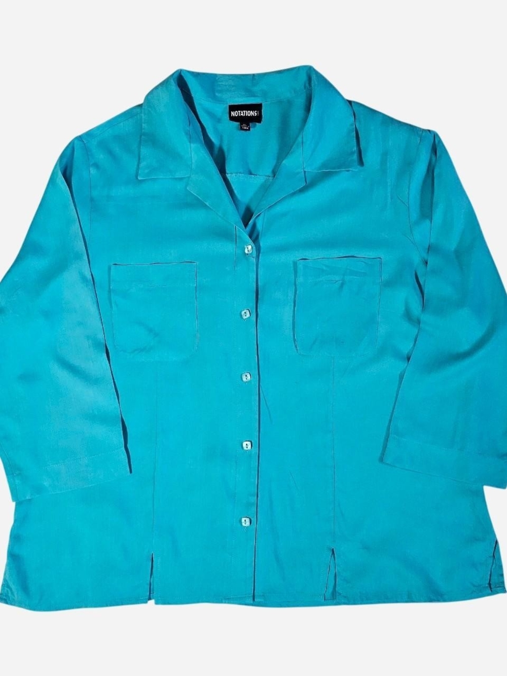 Notations Teal Button-Front Shirt